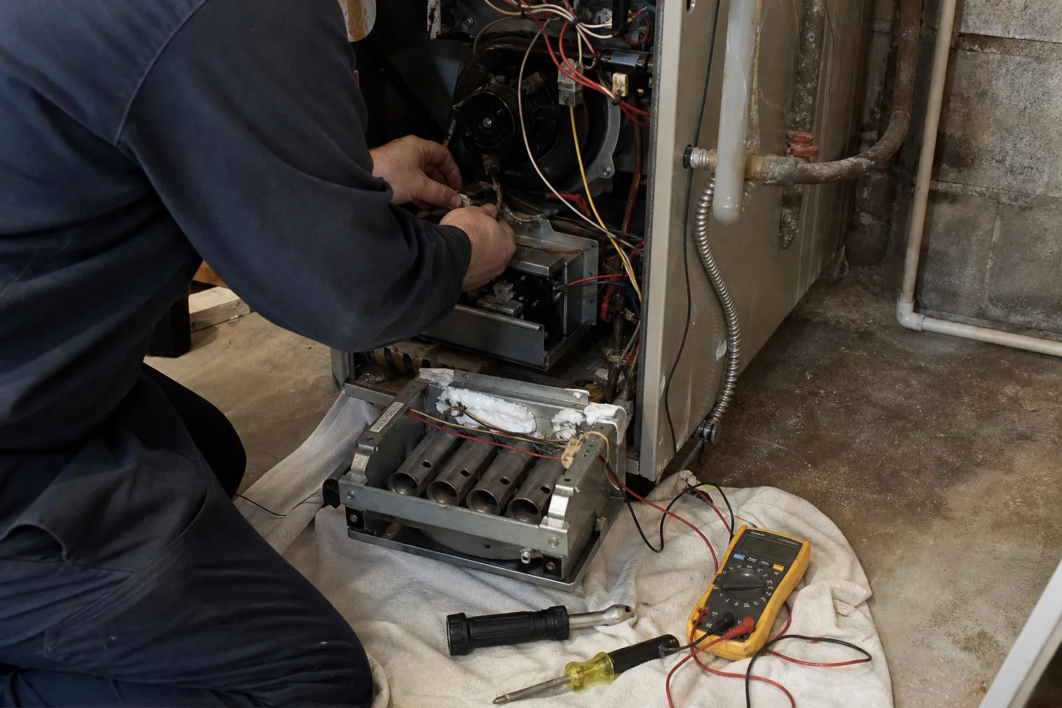 A technician replacing a furnace igniter - for Furnace Not Heating in Alhambra, CA